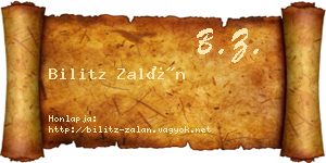 Bilitz Zalán névjegykártya